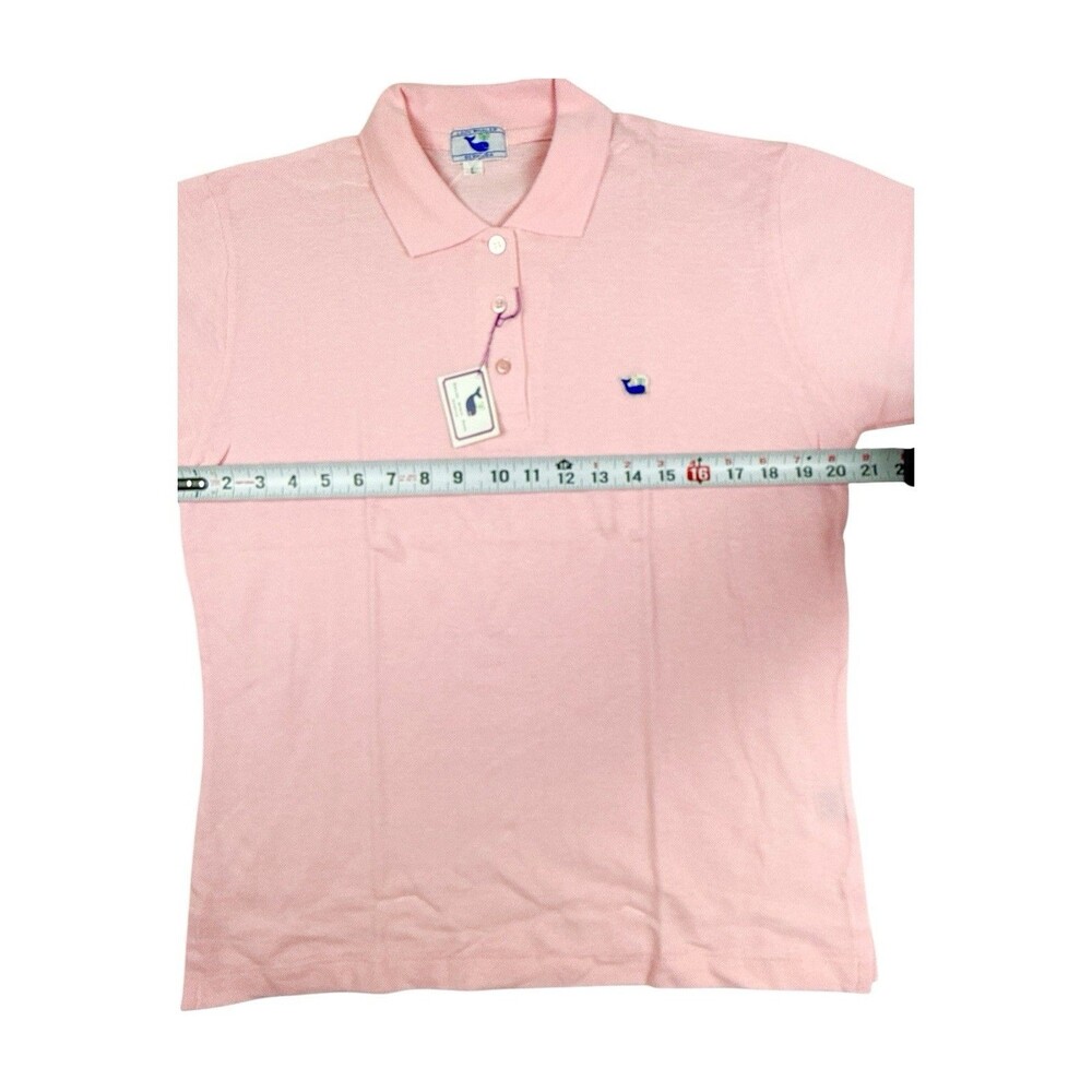 NWT Lady Whaler Bermuda Pink Pique Polo Shirt Whale Logo Preppy Coastal L - Picture 6 of 7